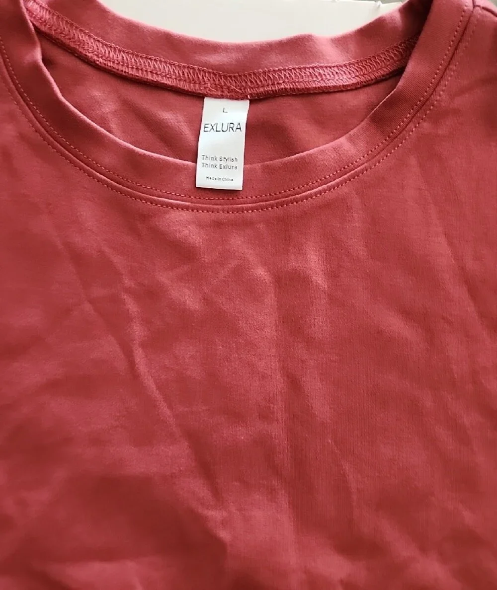 Cropped Tee & Drawstring Skort Set - Dusty Rose- L -EUC- laundered never worn